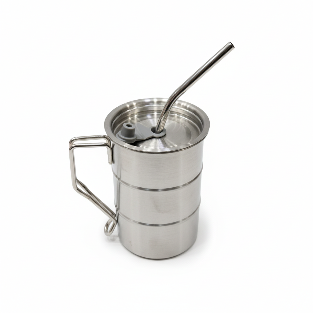 Stainless Steel Mug with Straw