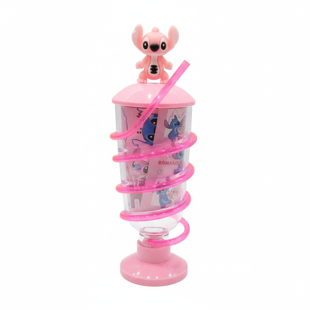 Cartoon Character Spiral Straw Sipper Cup