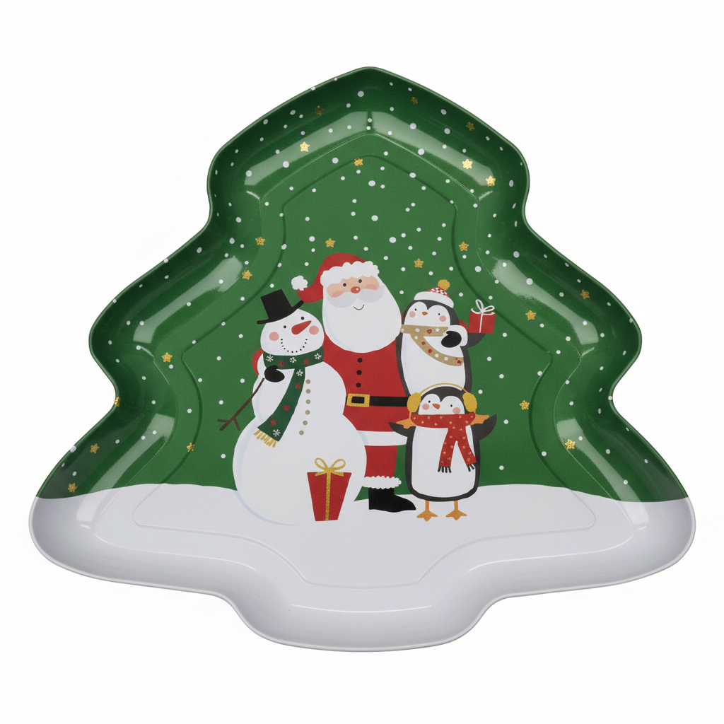 Christmas Tree Shaped Festive Plate