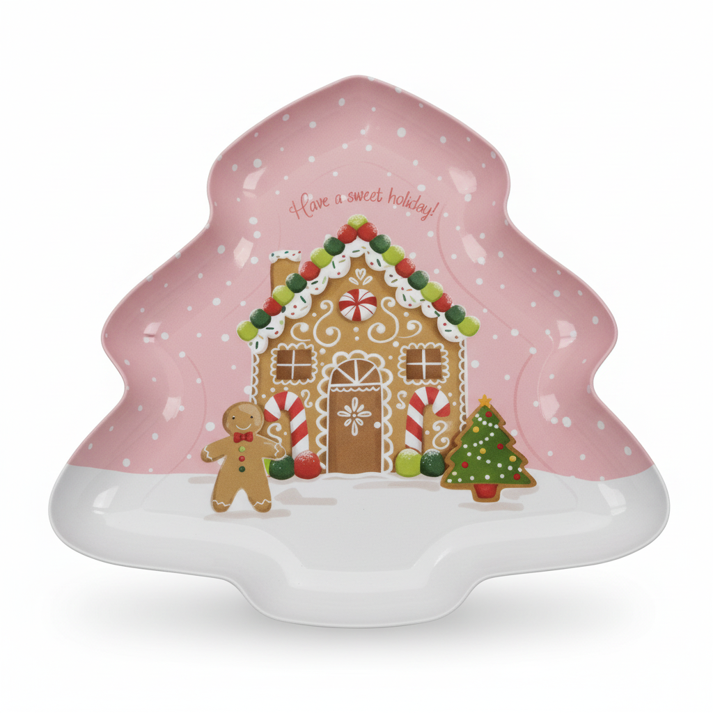 Christmas Tree Shaped Holiday Plate