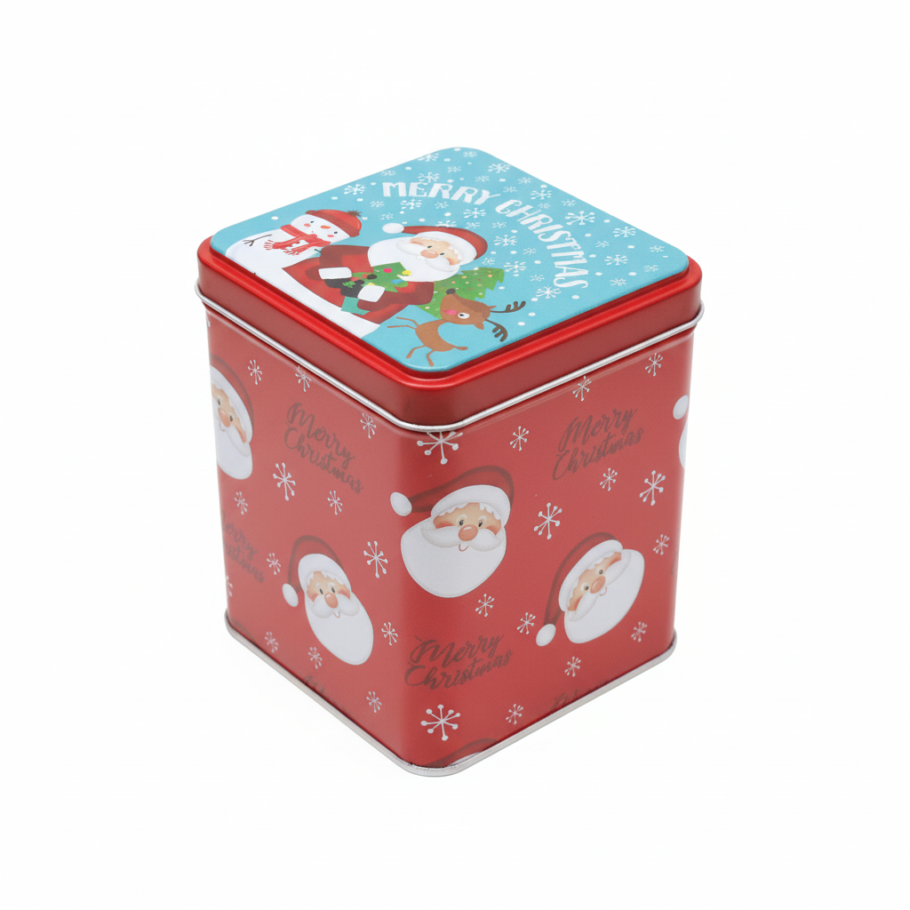 Merry Christmas Santa Tin Box