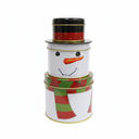 Snowman Shaped Tin Container Set
