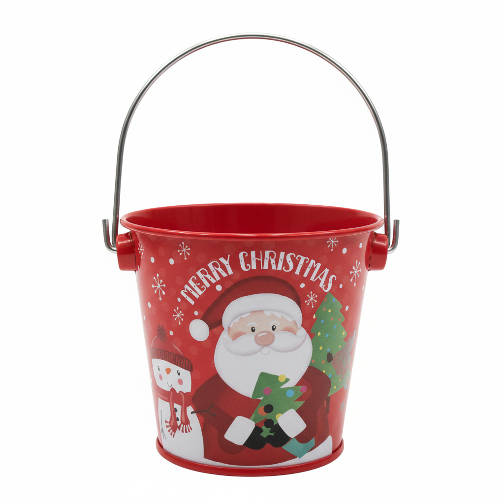 Merry Christmas Decorative Bucket