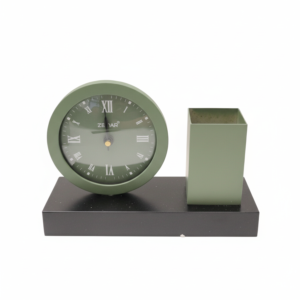 Desk Clock with Pen Holder