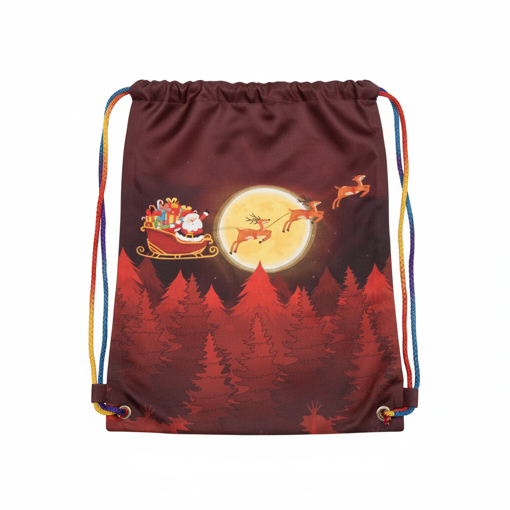 Christmas Santa Drawstring Gift Bag