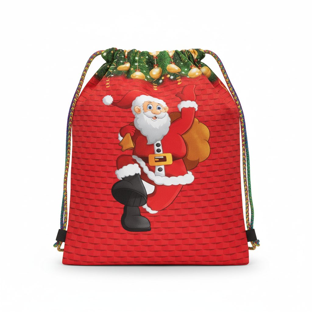 Santa Claus Drawstring Gift Bag