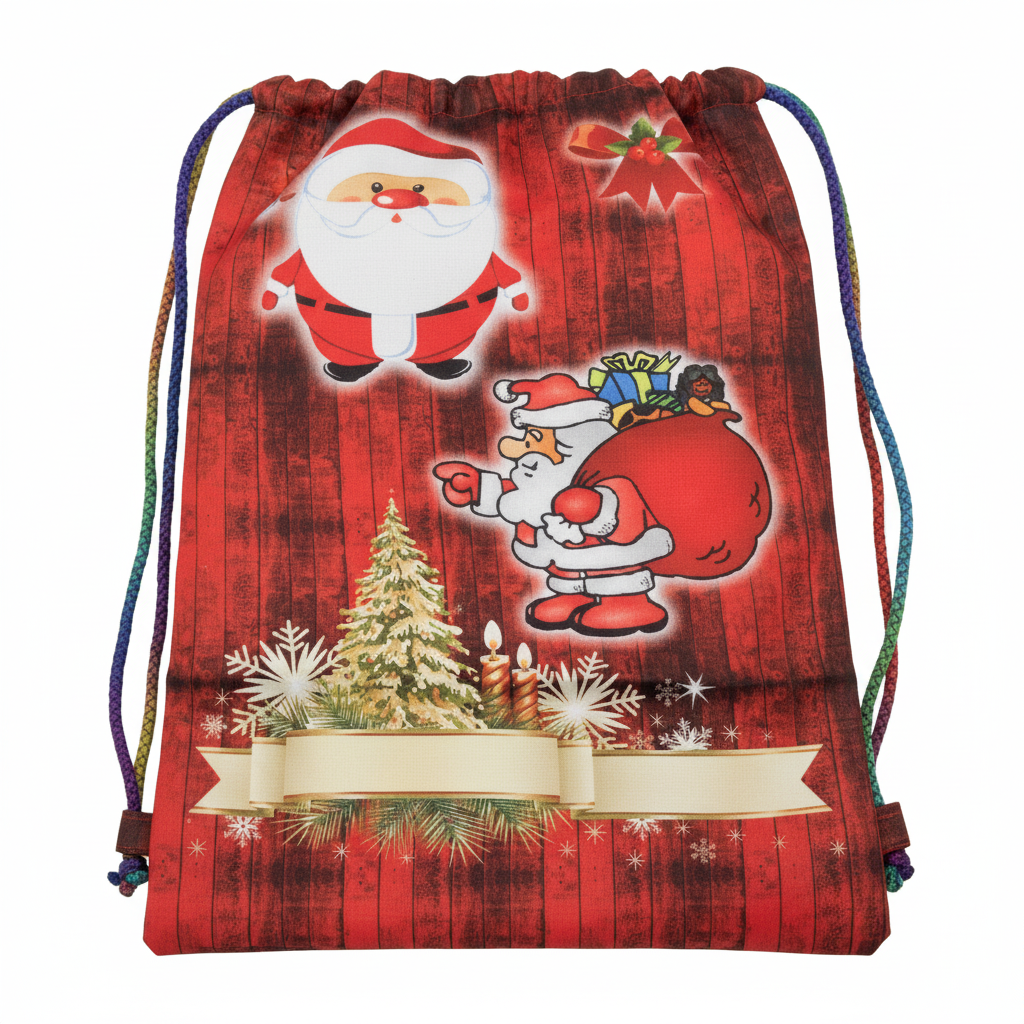Christmas Santa Drawstring Gift Bag