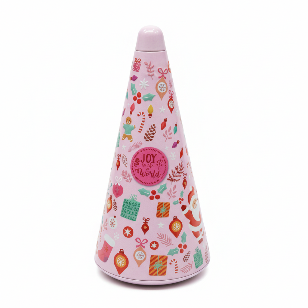 Joy to the World Christmas Cone Gift Box