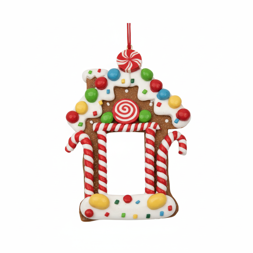 Gingerbread House Photo Frame Ornament