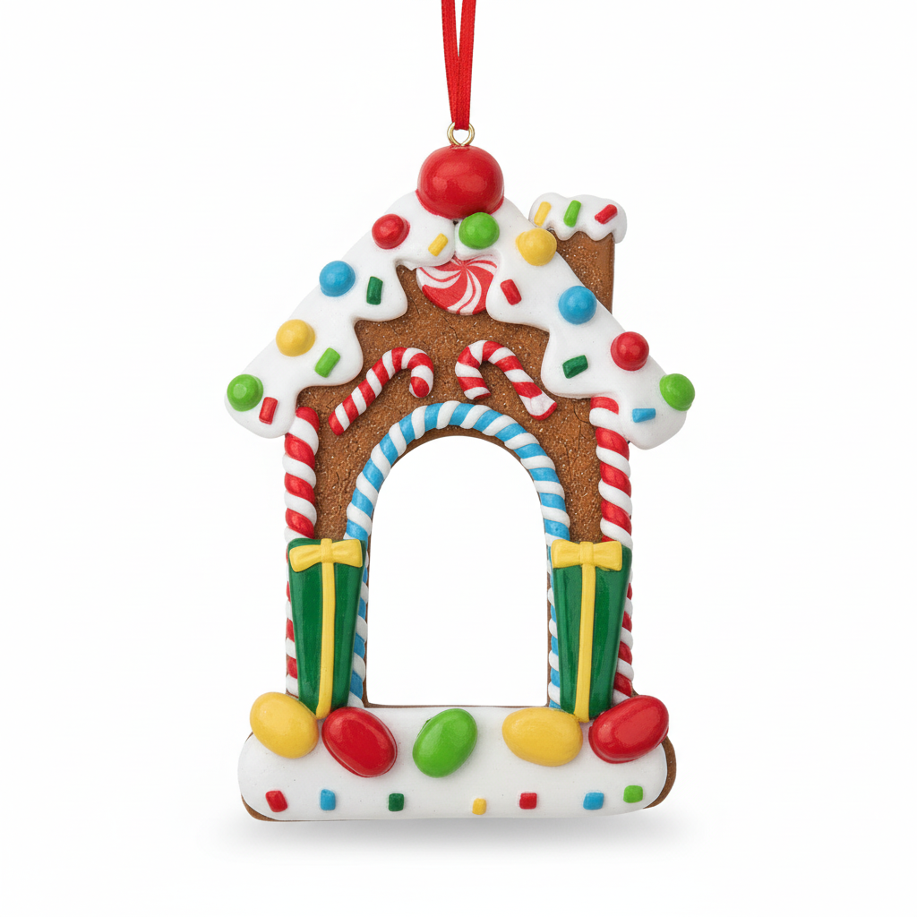 Gingerbread House Photo Frame Ornament