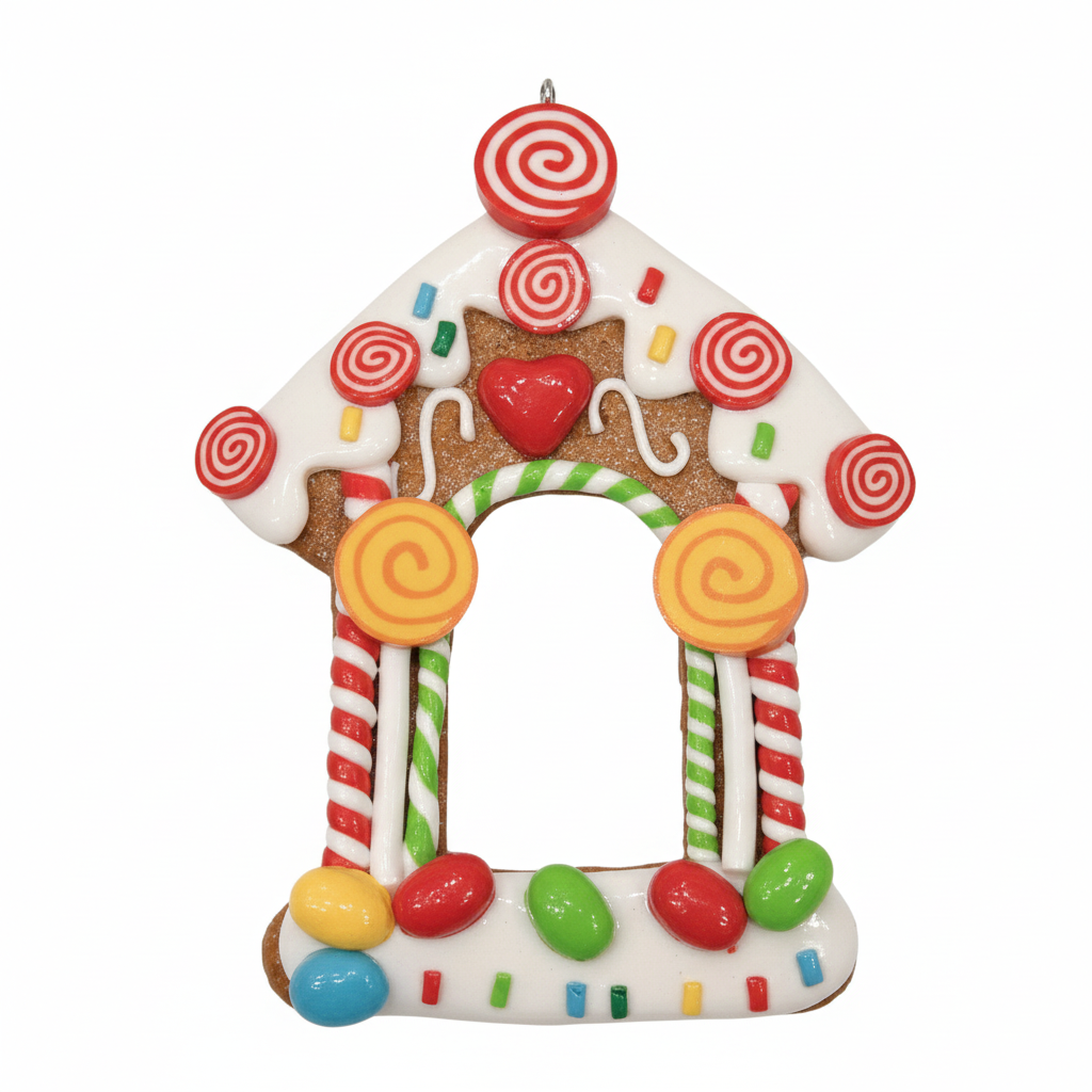 Candy House Photo Frame Ornament