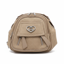 Beige Heart Accent Mini Backpack