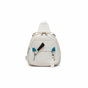 White Faux Leather Backpack
