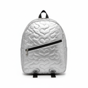 Quilted Metallic Silver Backpack
