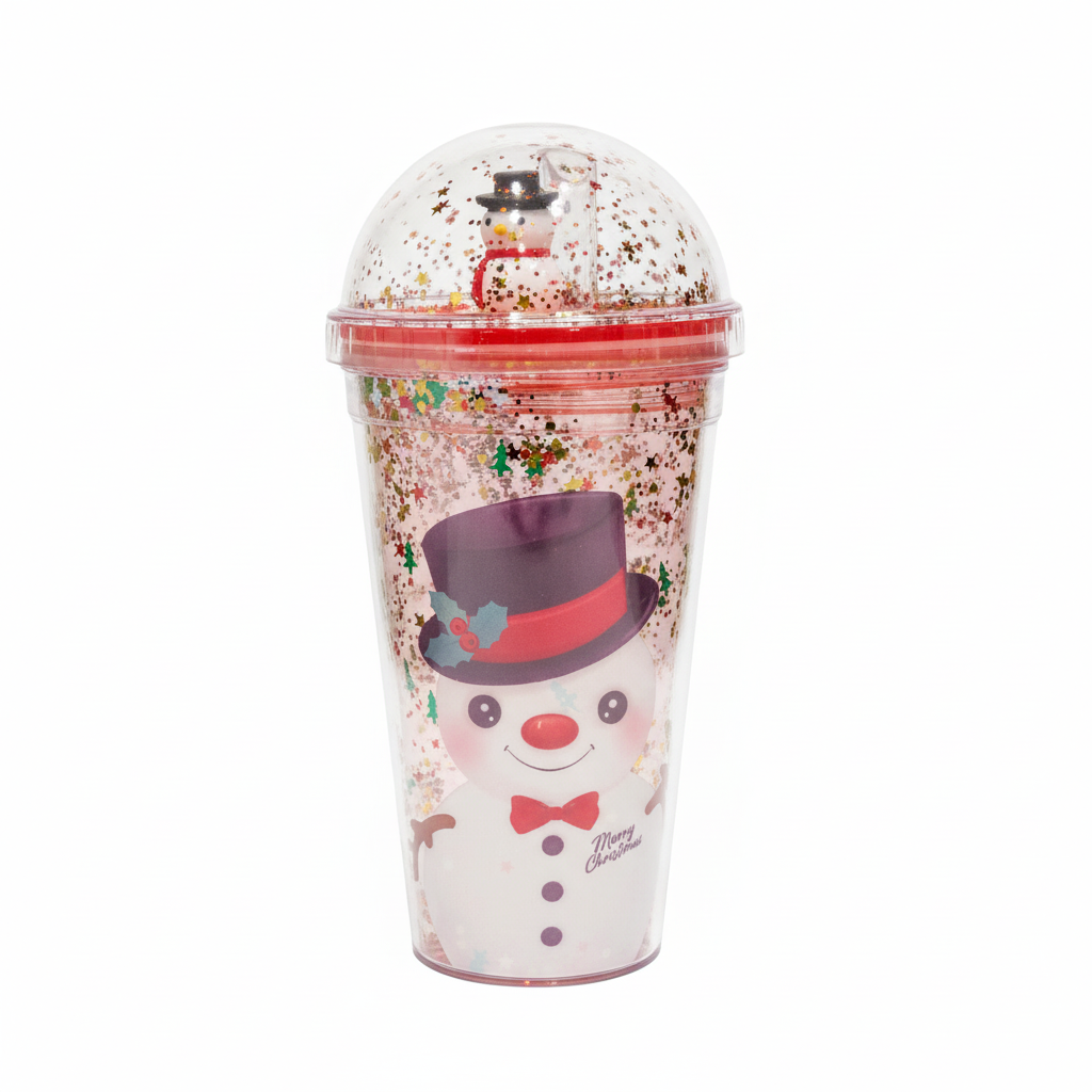 Snowman Glitter Tumbler