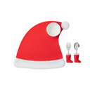 Christmas Hat Silicone Children's Tableware Set