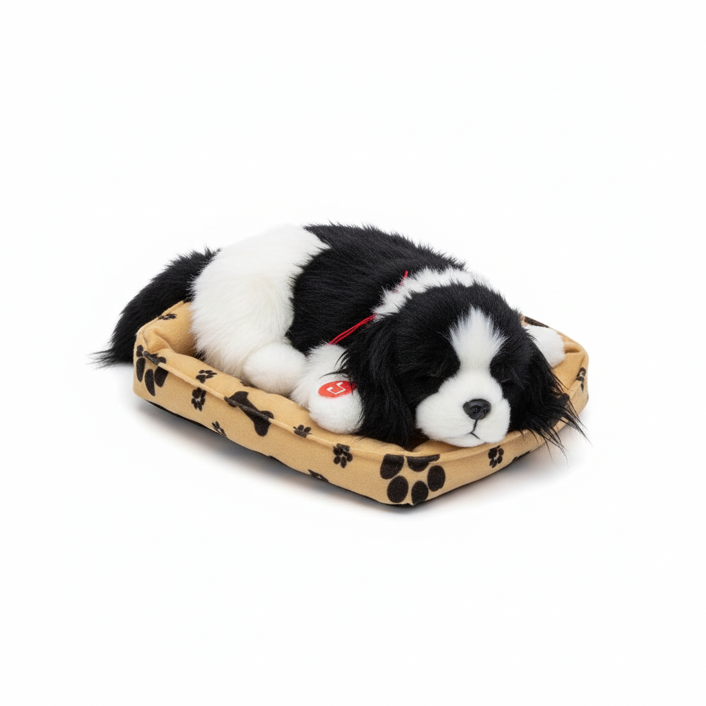 Sleeping Puppy Plush Toy with Bed
