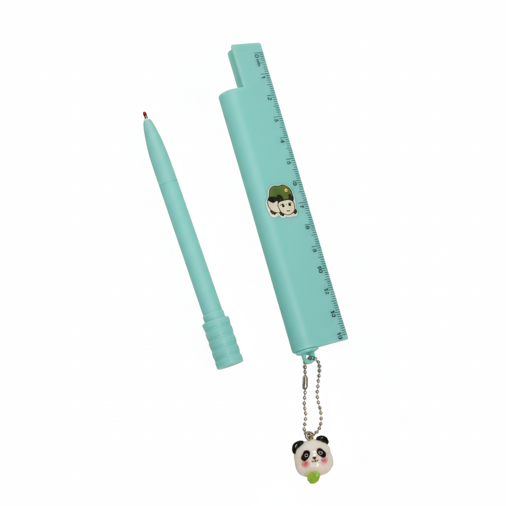 Cute Panda Ruler and Pen Set