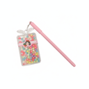 Cute Bead Keychain and Pink Pen Set