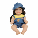 Baby Doll with Blue Hat and Denim Outfit