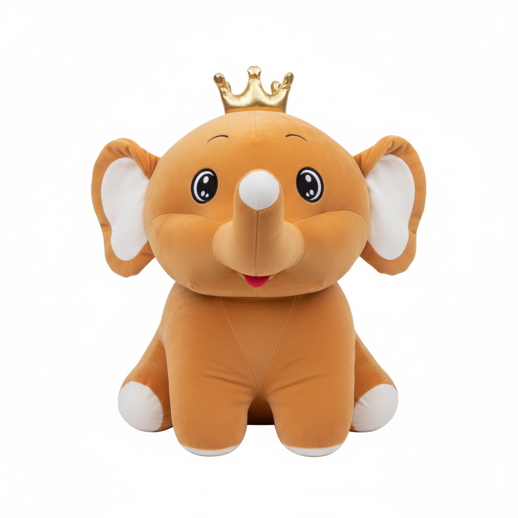 Elephant Plush Toy with Crown