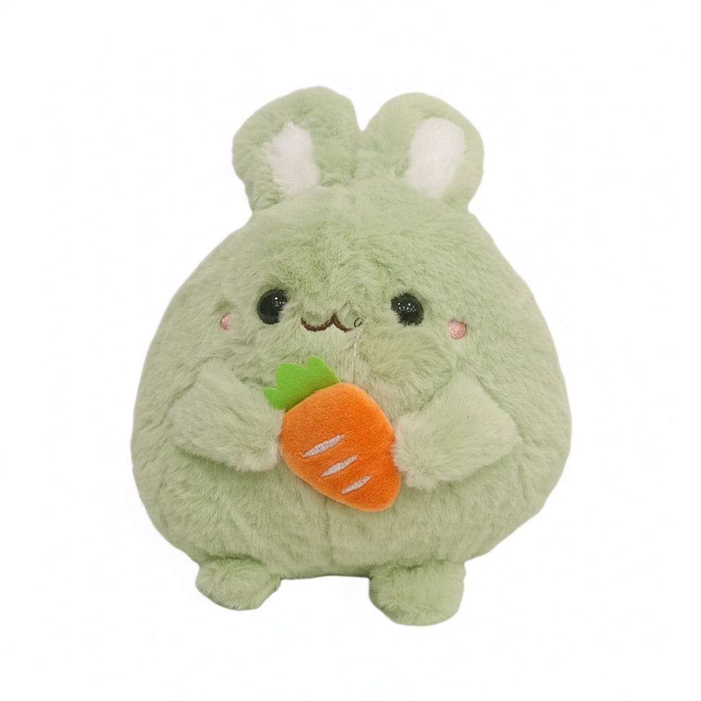 Green Bunny Plush Toy with Carrot