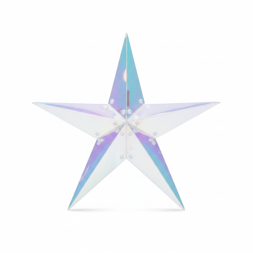 [https://drive.google.com/file/d/1cxMMLq6KFJhnUD-i9vWC-8vQenr4LYBO/view?usp=drivesdk] Iridescent Star Hanging Ornament