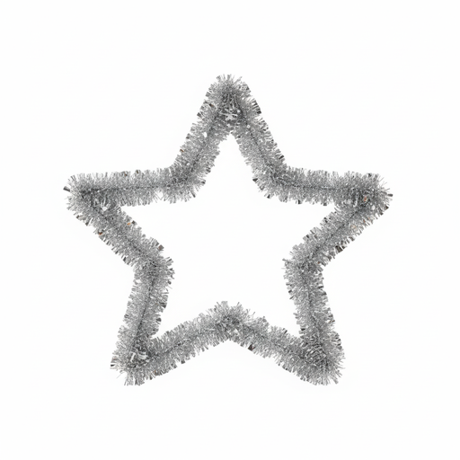 [https://drive.google.com/file/d/1EGSyIOhiskKmc8pUBDZVmTbo_AVG6QbE/view?usp=drivesdk] Silver Star Tinsel Decoration