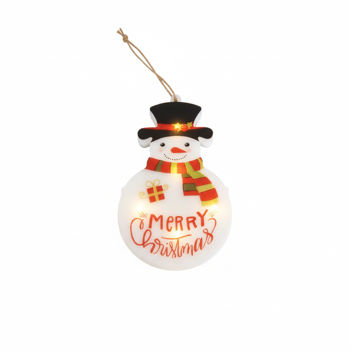 [https://drive.google.com/file/d/1Pdvm6FBnOxKPL01nwbLoP7h-JsidjP7R/view?usp=drivesdk] LED Snowman Christmas Ornament