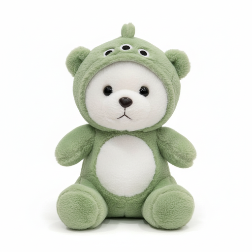 [https://drive.google.com/file/d/1WopgUa6FF0b72kk8IcxjXvyz7w6TJEOA/view?usp=drivesdk] Green Dinosaur Costume Teddy Bear Plush Toy