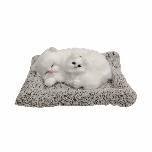 [https://drive.google.com/file/d/1xUB9VZ-chzzcekyQnujgFriB2GR5WCzo/view?usp=drivesdk] Plush White Cat Pair on Mat